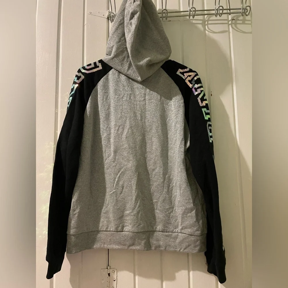 VS PINK bling metallic shine outfit SMALL joggers LARGE hoodie NWOT - Picture 5 of 13